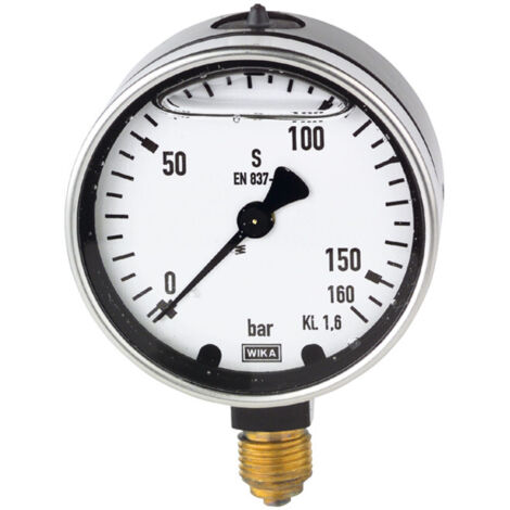 Riegler Glyzerinmanometer, Metallgehäuse, G 1/4 unten, 0 - 1,6 bar, Ø 63 (1/2)