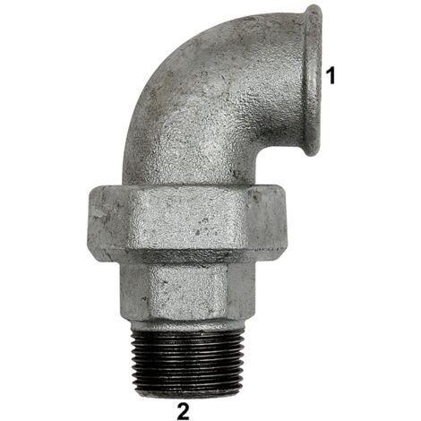 Riegler Verschraubung Bogen 97, IG/AG, Rp 3/4, R 3/4, schw. Temperguss (1/2)