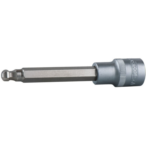 1/2" Bit-Stecknuss Innensechskant mit Kugelkopf, lang, 8 mm, 200 mm (1/4)