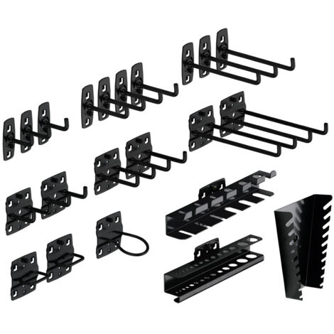 Relaxdays Wandhaken Set 14-teilig - Werkzeug Halterung Für Garage & Garten