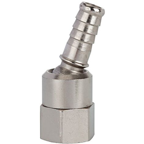 Riegler Schlauchtülle, Messing vernickelt, drehbar, G 1/4 IG LW 10 (1/2)