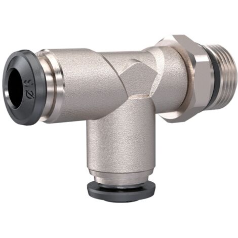 Riegler T-Steckverschraubung »universal short« L-Form, drhb. 1/4, Schl.10 (1/3)