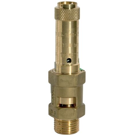 RIEGLER Sicherheitsventil DN 8 Messing - Ansprechdruck 11 Bar G 1/2 Gewinde