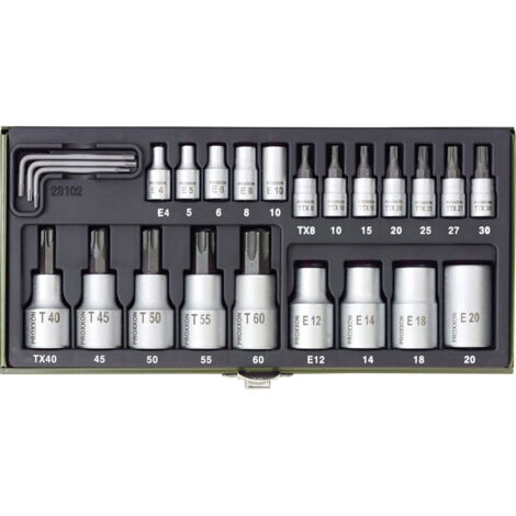 Proxxon Industrial Steckschlüssel-Bit-Einsatz-Set 1/4" (6.3 mm), 1/2" (12.5 mm) 24teilig 23 102 (1/4)