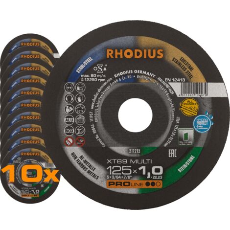 RHODIUS XT69 MULTI, 10 Stück, 125 x 1,0 mm, Trennscheibe (1/5)