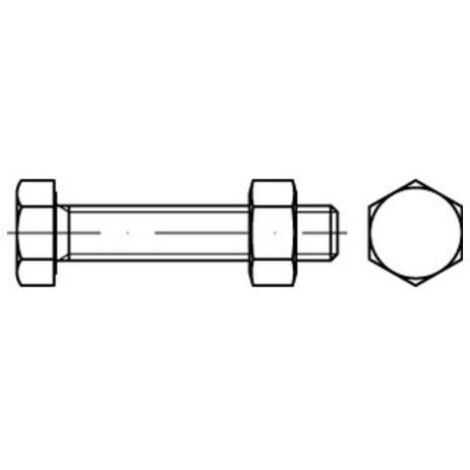 ISO 4017 SB-Schrauben-Garnituren 8.8 CE Mu M 12 x 90 galvanisch verzinkt, SB nach EN 15048 gal Zn S 50 Stk