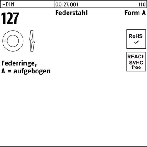 DIN 127 Federring Federstahl A 24 S 100 Stk