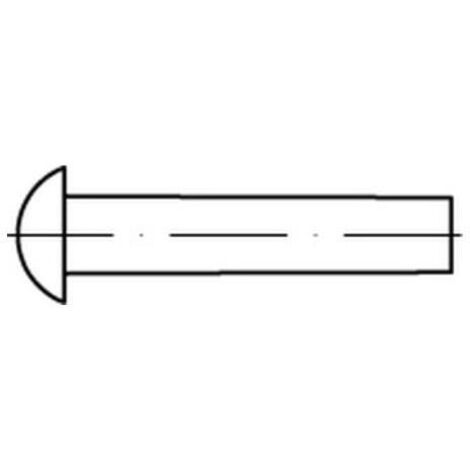 250 Stück Halbrundniete Stahl 8x20mm DIN 660 - Unveredelt