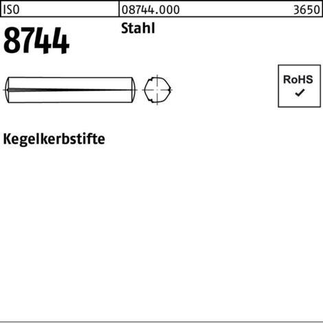 ISO 8744 Kegelkerbstift Stahl 6 x 30 S 100 Stk