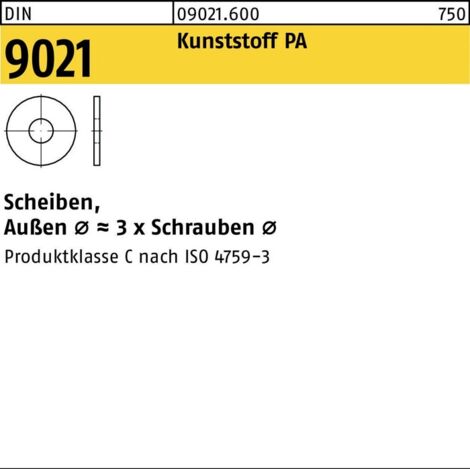 Scheibe DIN 9021/ISO 7093 13x37x3mm Polyamid blank 100 Stk (1/2)