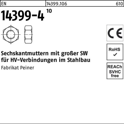 Sechskantmutter EN 14399-4 M 22 10