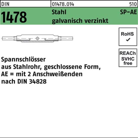 DIN 147 Spannschlösser Stahl SP AE M 30 galvanisch v