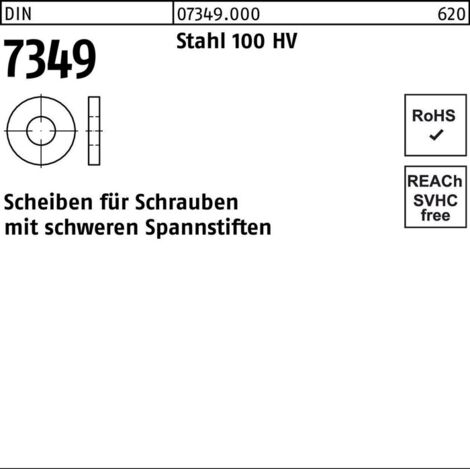 DIN 7349 Scheibe Stahl 100 HV 19mm 50 Stk