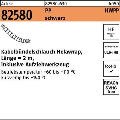 Kabelbündelschlauch R 82580 Helawrap 27 Polypropylen sw 1St. HELLERMANNTYTON (1/2)