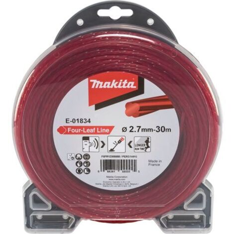 Makita Mähfaden Four-Leaf 2,7mm 30m rot für Akku-Sensen und -Trimmer E-01834