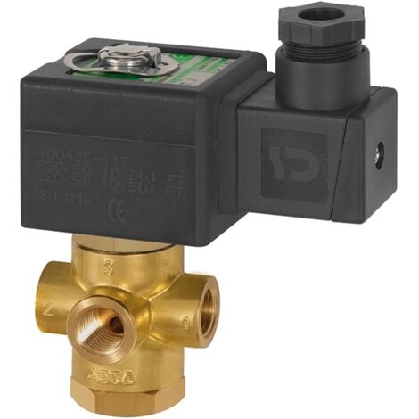 Riegler 3/2-Wege-MV.,MS,NC,direktg. 230 V,50-60 Hz,NBR,Rp 1/4, PN 0-6 bar (1/4)