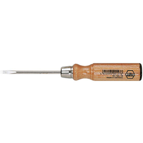 Wiha Holz-Schraubendreher Schlitz 3,5 mm x 75 mm (00147)