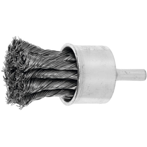Lessmann Gezopfte Pinselbürste Stahldraht, Bürsten-⌀xBorstenstärke: 28X0,25 mm (1/2)