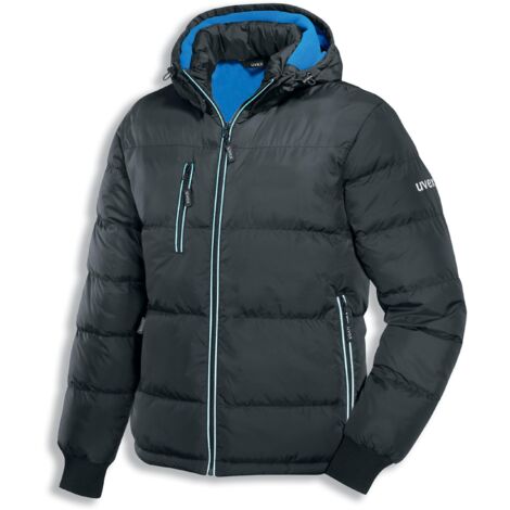 Uvex Thermo Steppjacke, schwarz / blau, Unisex-Größe: L