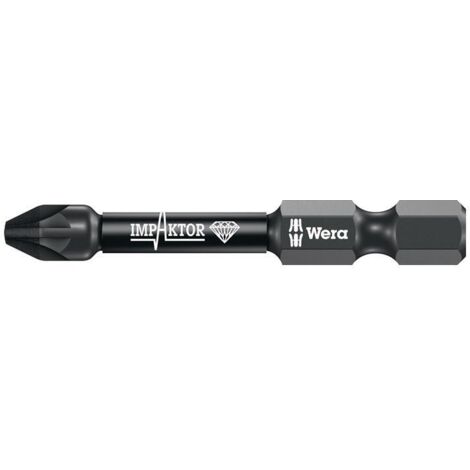 Wera Impaktor Bit für Pozidriv, 1/4 Zoll E 6,3 Set, Kreuzschlitzgröße: 2 5 Stk
