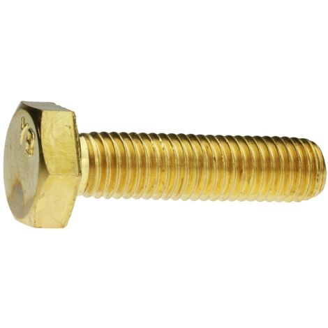 ISO 4017 Sechskantschraube VG M10x65 Messing blank 100 Stk