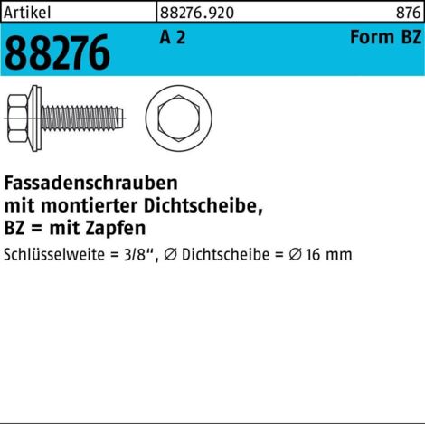 Fassadenschraube VG 6,3x150 Edelstahl A2 blank ASK 100 Stk (1/2)