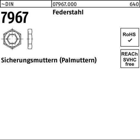 DIN 796 Sicherungsmuttern Federstahl M 12 S 1000 Stk