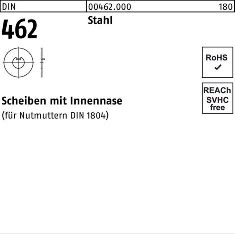 DIN 462 Flache Scheibe Stahl 16mm mit Innennase 50 Stk (1/2)