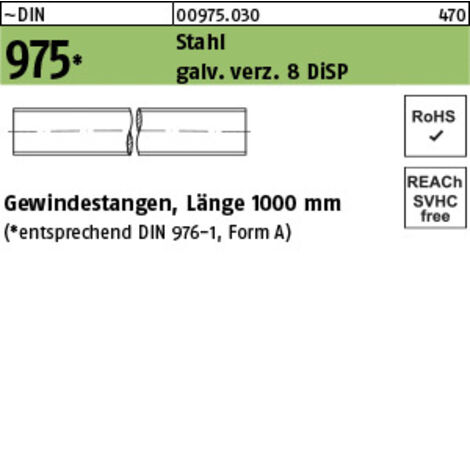 DIN 975 Gewindestange VG M20x1000 Stahl dickschichtpassiviert