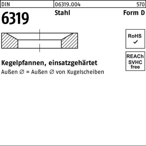 DIN 6319 Kugelscheibe/Kegelpfanne Stahl Form D 49mm (1/2)