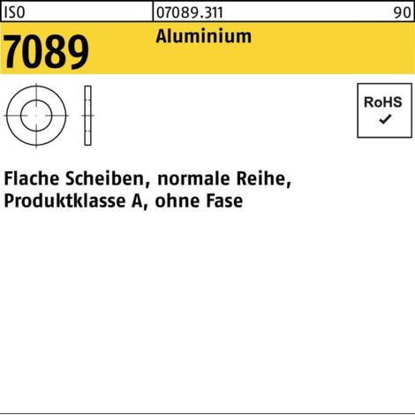 ISO 7089 Aluminium Flache Scheiben 5 ( 5,3 x 10 x 1 ) Al K 100 Stk (1/2)