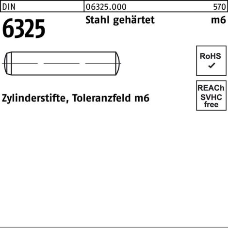 Zylinderstift DIN 6325 5 m6 x 32 Stahl gehärtet Toleranz m6