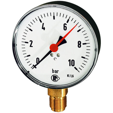 Riegler Standardmanometer, Stahlblech, G 1/2 unten, 0 - 4,0 bar, Ø 160 (1/2)