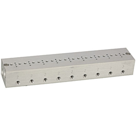 Riegler Reihengrundplatte 9-fach, M5 für Mini-Magnetventile 15 mm (1/2)