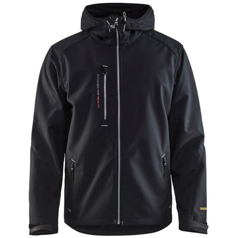 BLAKLADER Softshelljacke mit Kapuze - Schwarz/Grau - 494925179992XXL