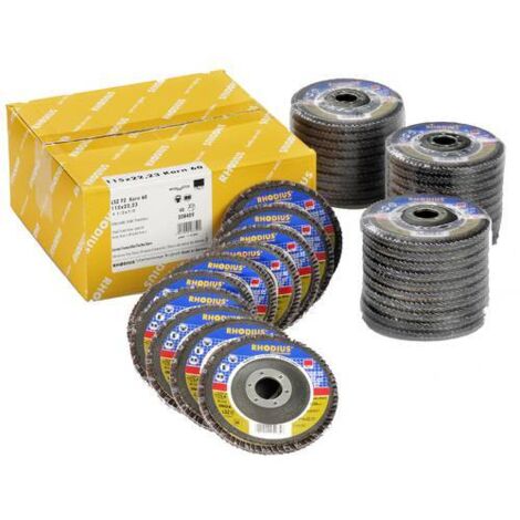 RHODIUS LSZ F2 VALUE, 40 Stück, 115 mm, Korn 60, Fächerschleifscheibe (1/3)