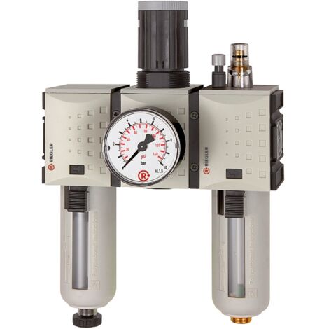 Riegler Wartungseinheit 3-tlg. »FUTURA«, PC, BG 2, G 3/8, 0,5-10 bar, HA (1/4)