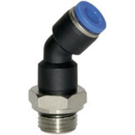 Riegler Steckverschraubung 45° »Blaue Serie«, drehbar, G 1/4 außen, Ø10mm