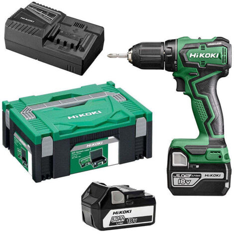 Hikoki – Akku-Bohrschrauber 18V – 2x 5,0 Ah Li-Ion – Drehmoment 55Nm für Holz und Metall – Brushless-Motor – Ladegerät DS18DDWPZ (1/5)
