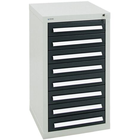 Stumpf Schubladenschrank Serie T-100/35-1, RAL 7035/7016, 8 Schubladen (1/3)