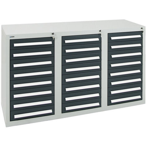 Stumpf Schubladenschrank Serie T-100/35-1, RAL 7035/7016, 24 Schubladen (1/3)