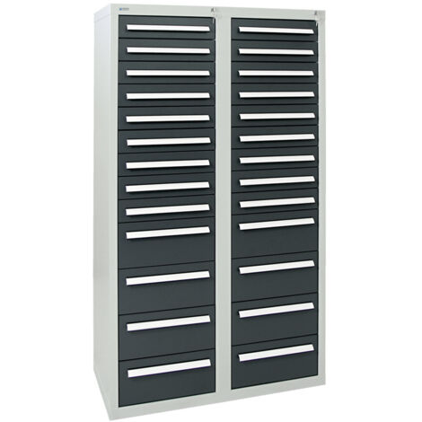 Stumpf Schubladenschrank Serie T-100/35-1, RAL 7035/7016, 26 Schubladen (1/3)
