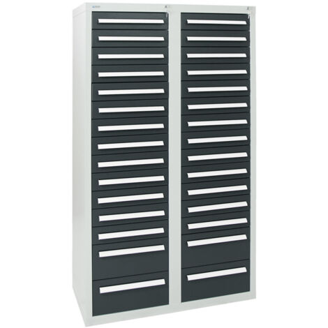 Stumpf Schubladenschrank Serie T-100/35-1, RAL 7035/7016, 30 Schubladen (1/3)