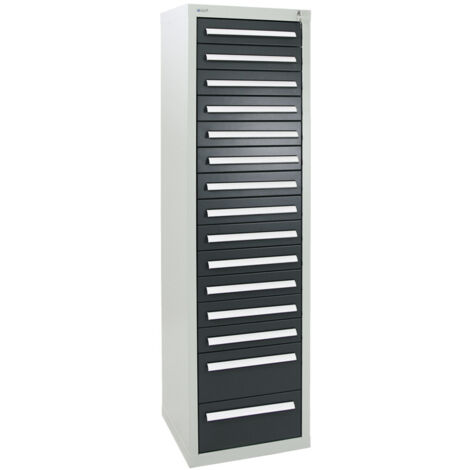 Stumpf Schubladenschrank Serie T-100/35-1, RAL 7035/7016, 15 Schubladen (1/3)