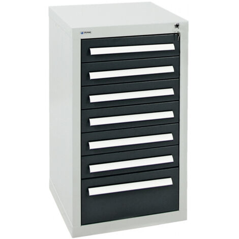 Stumpf Schubladenschrank Serie T-100/35-1, RAL 7035/7016, 7 Schubladen (1/3)