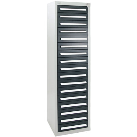 Stumpf Schubladenschrank Serie T-100/35-1, RAL 7035/7016, 17 Schubladen (1/3)