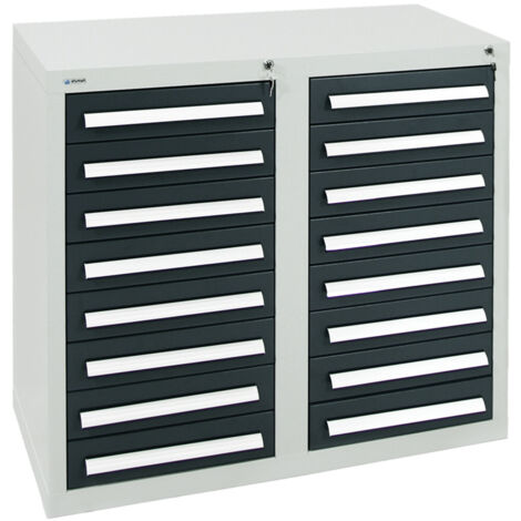 Stumpf Schubladenschrank Serie T-100/35-1, RAL 7035/7016, 16 Schubladen (1/3)