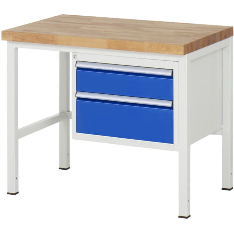 Rau Werkbank höhenverstellbar 8123A1, B1000xT700xH840-1040mm, 2x Schublade-TA (1/5)