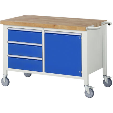 Rau Fahrbare Werkbank 8468, B1250xT700xH880mm, 3x Schublade-TA, 1x Tür (1/5)