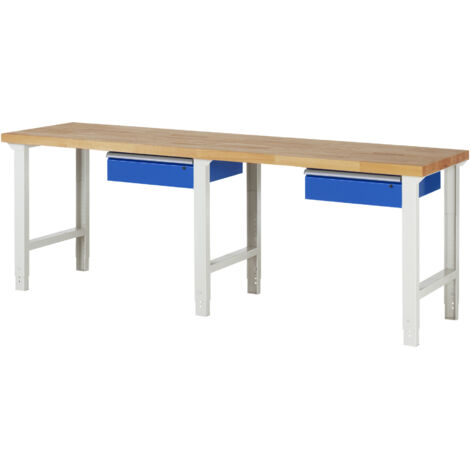 Rau Werkbank höhenverstellbar 7001A1, B2500xT700xH790-1140mm, 1x Schublade-TA (1/5)